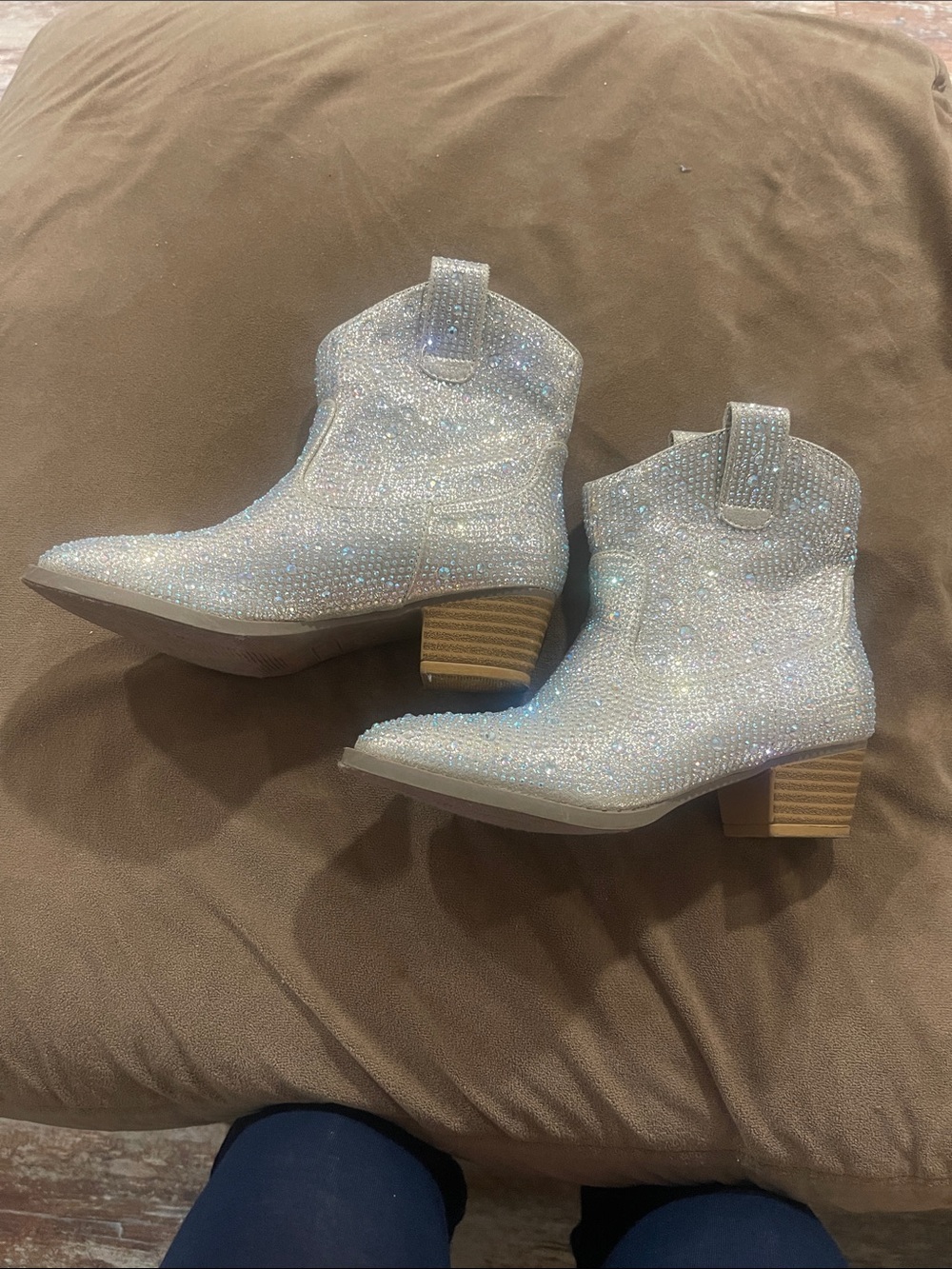 Sparkling Silver Western Ankle Boots - girls - Picture 2 of 7